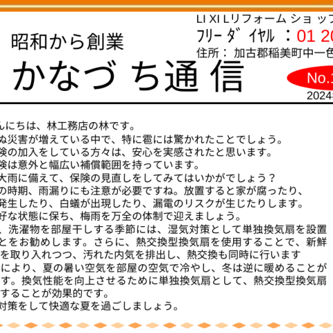 かなづち通信　2024年夏号サムネイル